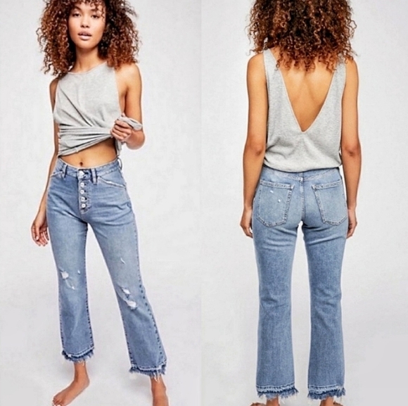 Free People Denim - 🌸 Free People |‎ Distressed High Waist Skinny  Jean's 29
